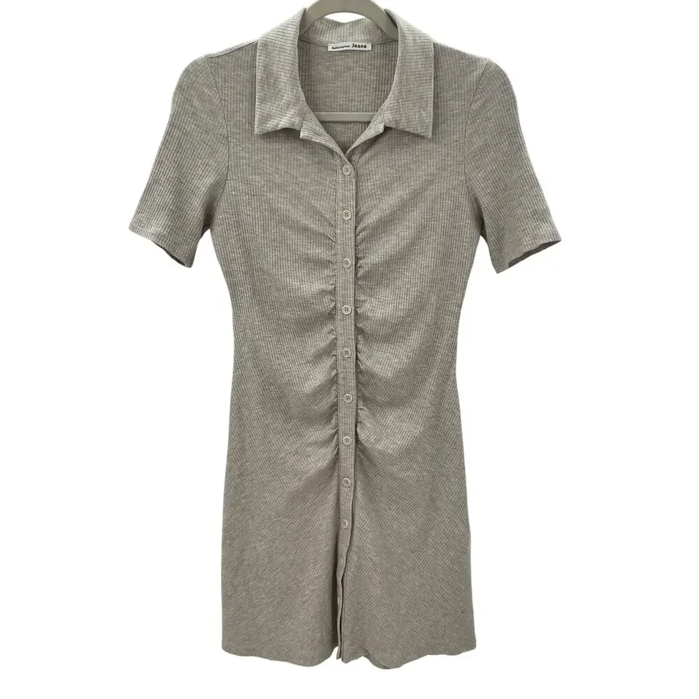 Reformation Lennon Dress Marble L - Picture 3 of 9